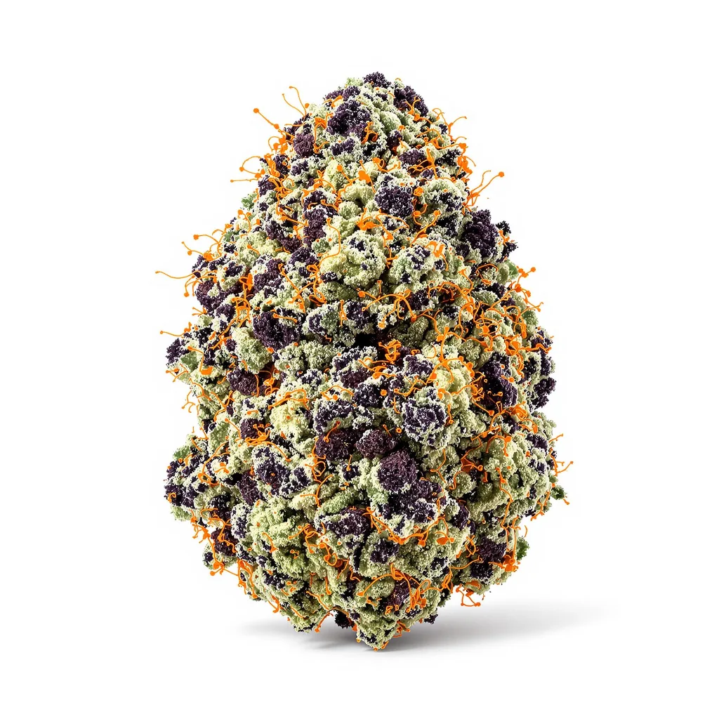 Ice 87% Indica / 13% Sativa — Blüte mit sichtbaren Trichomen