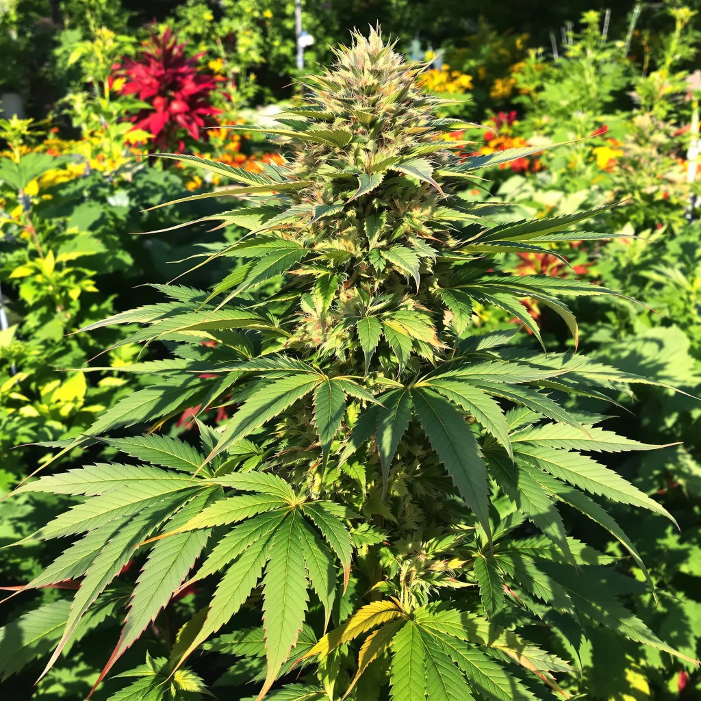 Illuminati 83% Indica / 17% Sativa — Blüte mit sichtbaren Trichomen