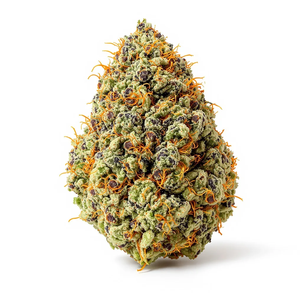 Illuminati 83% Indica / 17% Sativa — Blüte mit sichtbaren Trichomen