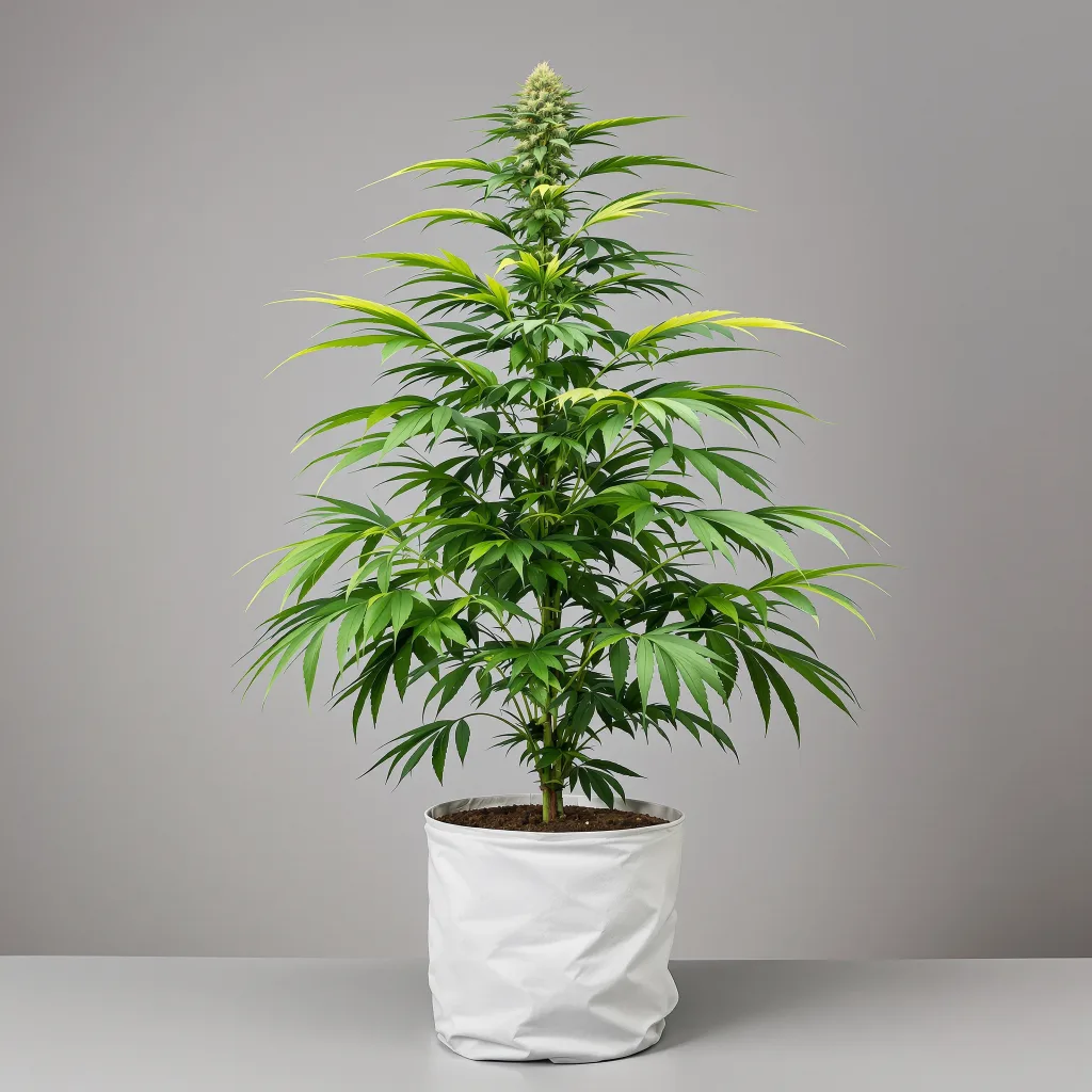 Industrial Plant Cannabisblüte Nahaufnahme mit luftige limonengrüne Struktur