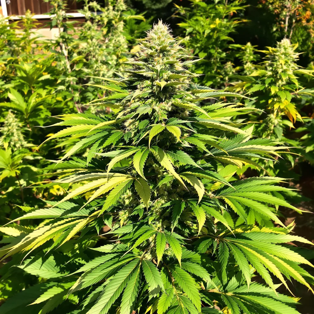 Ingrid 69% Indica / 31% Sativa — Blüte mit sichtbaren Trichomen