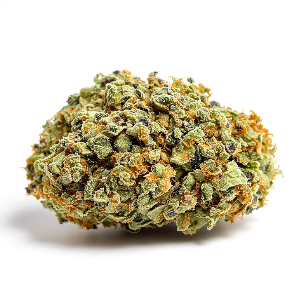 Jack Flash 60% Indica / 40% Sativa — Blüte mit sichtbaren Trichomen