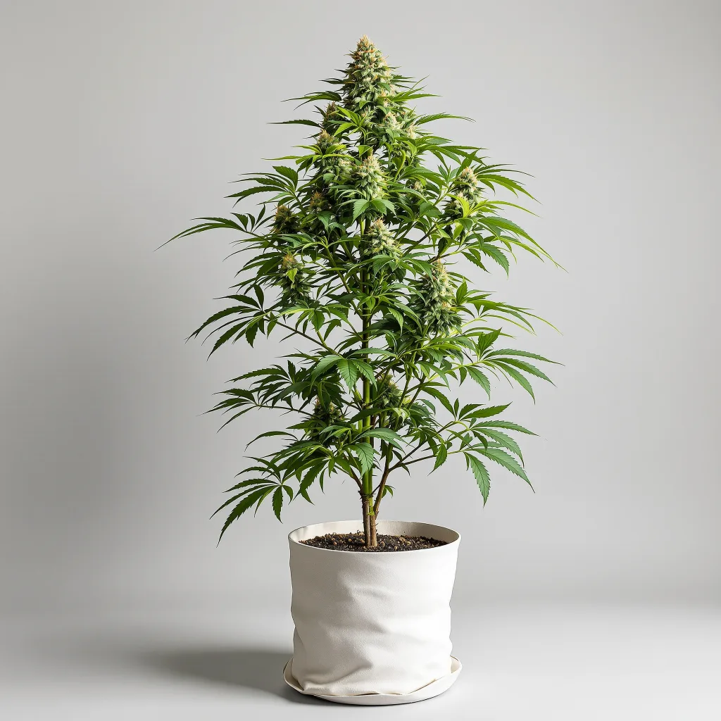 Jack Frost Cannabisblüte Nahaufnahme mit ausgewogene Blütenstruktur mit eisigen Trichomen