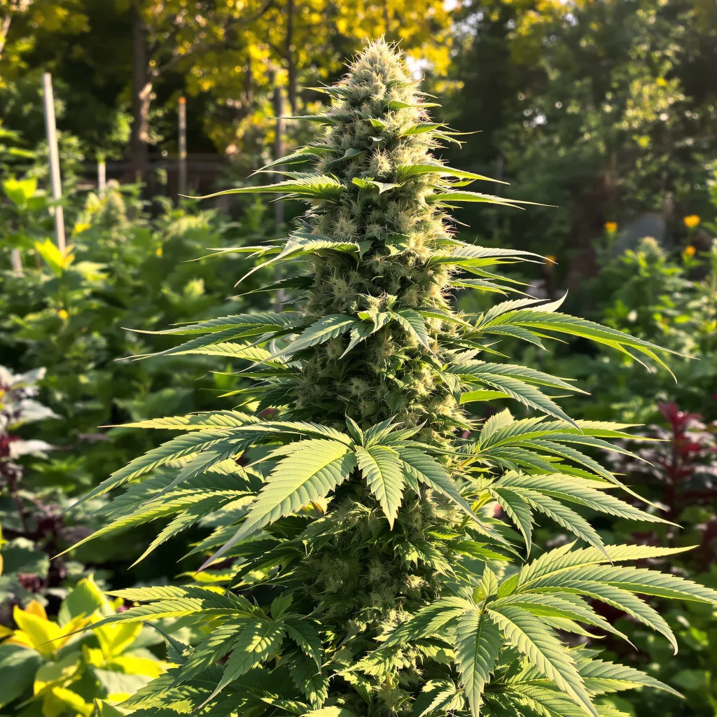 Jack Frost 50% Indica / 50% Sativa — Blüte mit sichtbaren Trichomen