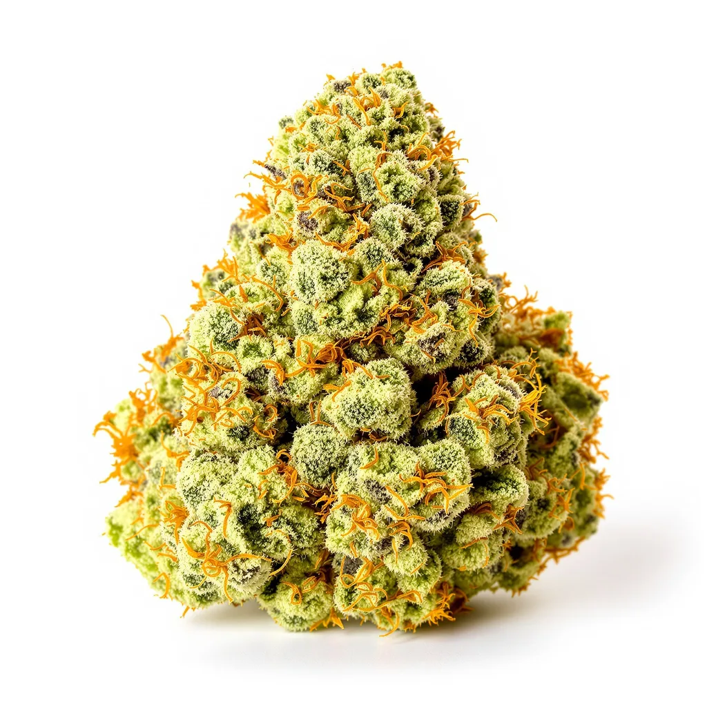 Jamaican Dream 10% Indica / 90% Sativa — Blüte mit sichtbaren Trichomen