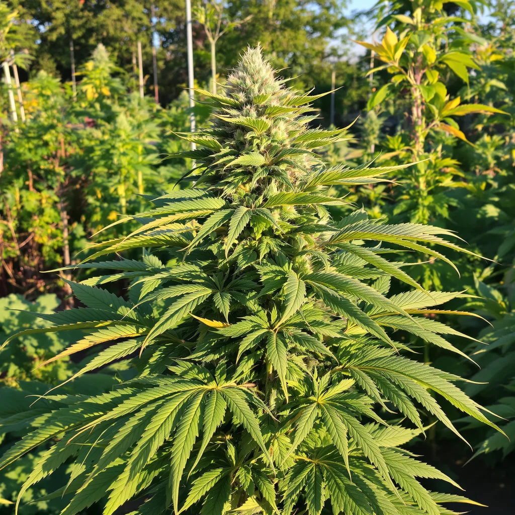 Jawa Pie 73% Indica / 27% Sativa — Blüte mit sichtbaren Trichomen