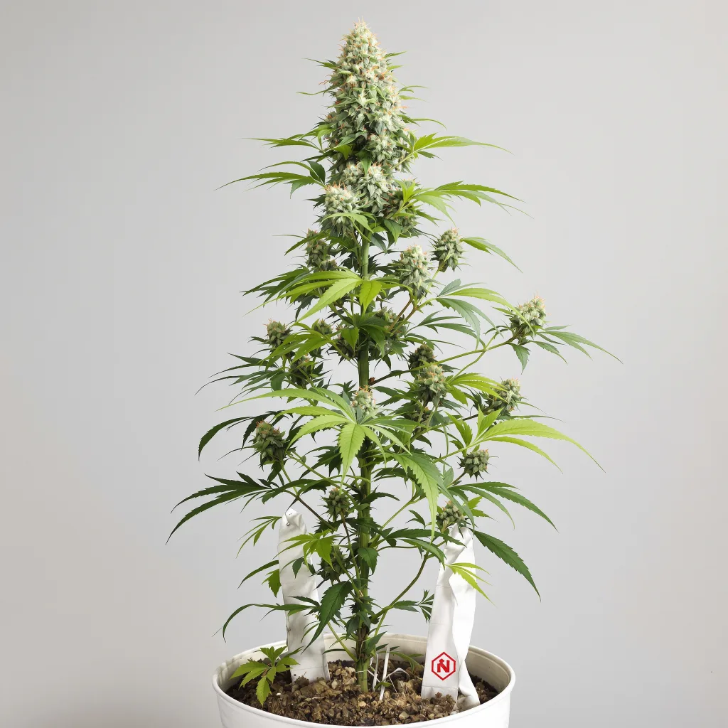 Jean Guy Cannabisblüte Nahaufnahme mit offene Blütenstruktur mit orangen Pistillen