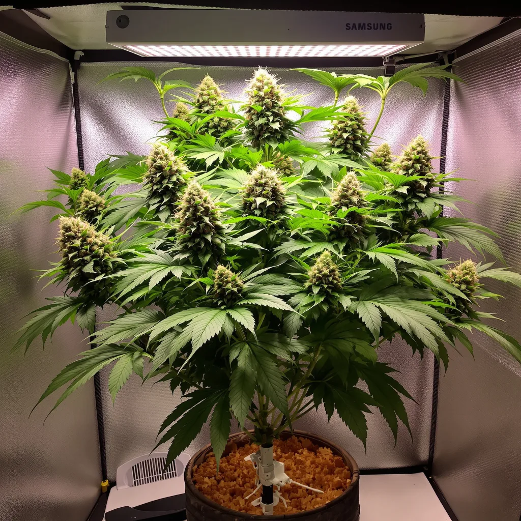 Jelly Roll 72% Indica / 28% Sativa — Blüte mit sichtbaren Trichomen