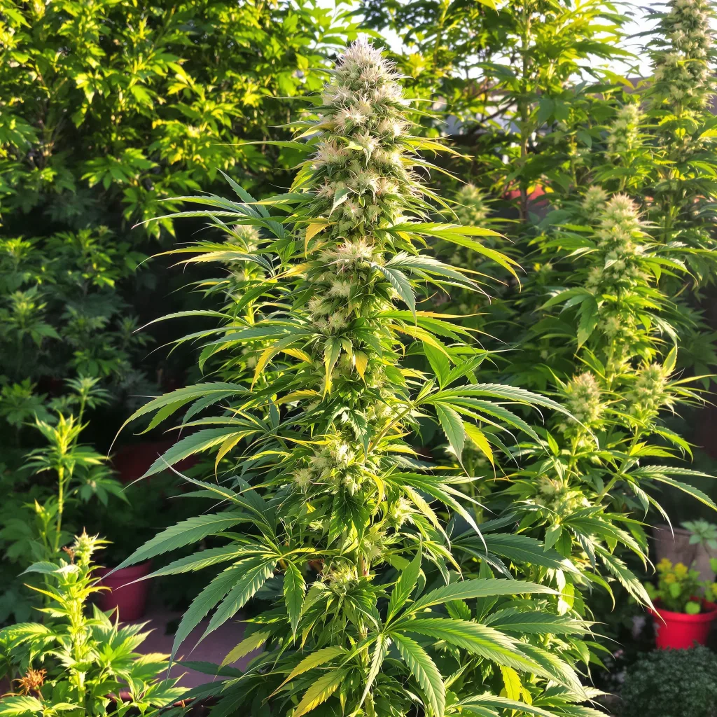 Jet Fuel 30% Indica / 70% Sativa — Blüte mit sichtbaren Trichomen