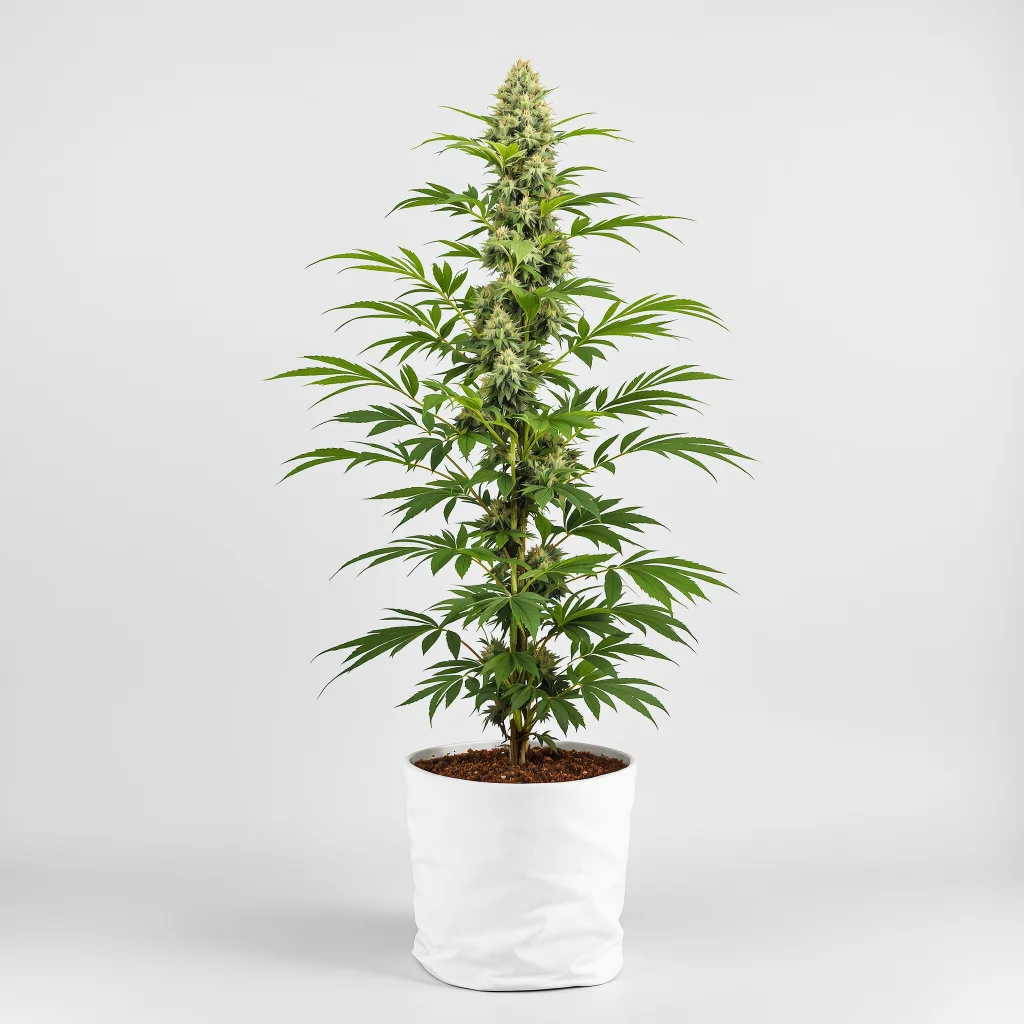 Jillybean Cannabisblüte Nahaufnahme mit offene Blütenstruktur mit orangen Pistillen