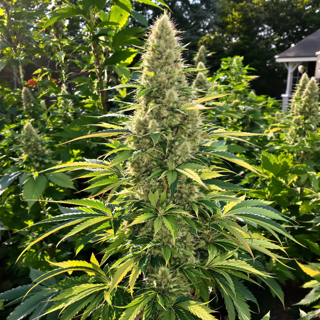 Juicy Fruit 40% Indica / 60% Sativa — Blüte mit sichtbaren Trichomen