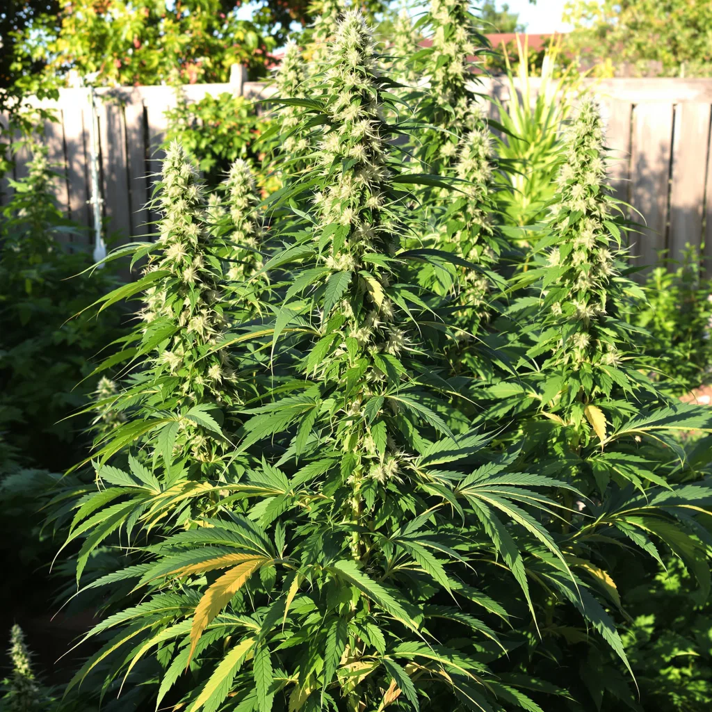 Jungle Juice 7% Indica / 93% Sativa — Blüte mit sichtbaren Trichomen