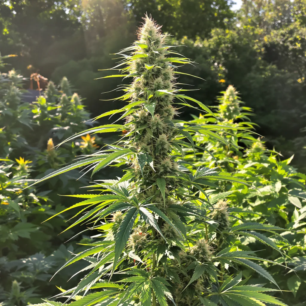 Kilimanjaro 30% Indica / 70% Sativa — Blüte mit sichtbaren Trichomen