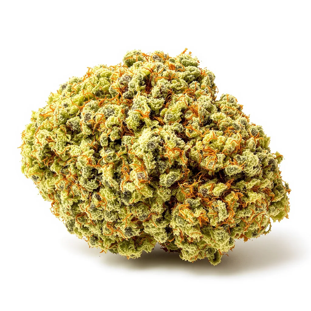 Kilimanjaro 30% Indica / 70% Sativa — Blüte mit sichtbaren Trichomen