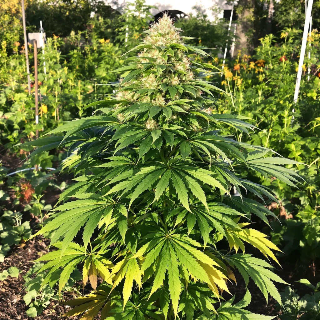 King Kong 80% Indica / 20% Sativa — Blüte mit sichtbaren Trichomen