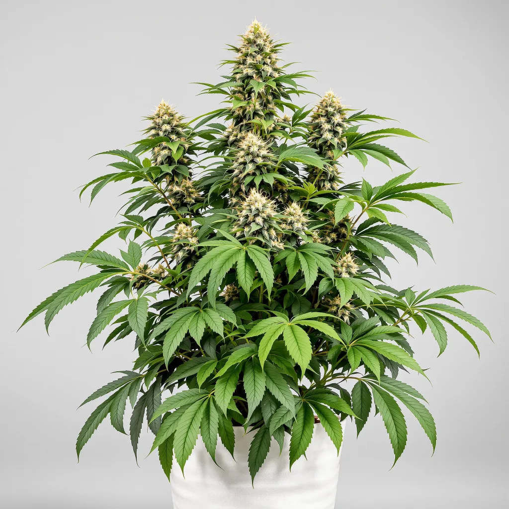 Kiwiskunk Cannabisblüte Nahaufnahme mit dichte violett getönte Kelche