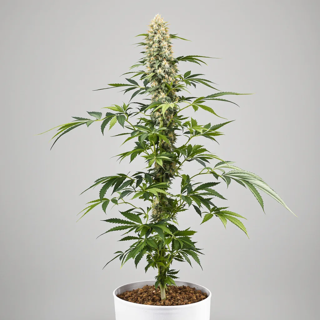 Kosher Tangie Cannabisblüte Nahaufnahme mit dichte waldgrüne Nugs