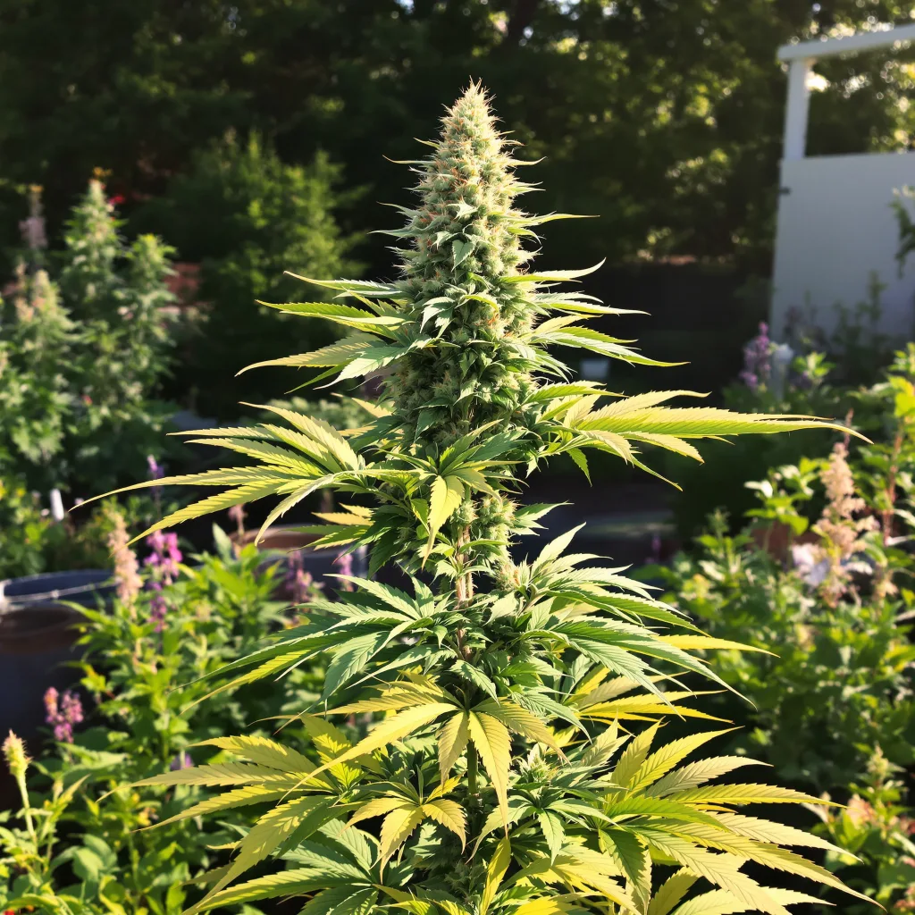 Kosher Tangie 60% Indica / 40% Sativa — Blüte mit sichtbaren Trichomen