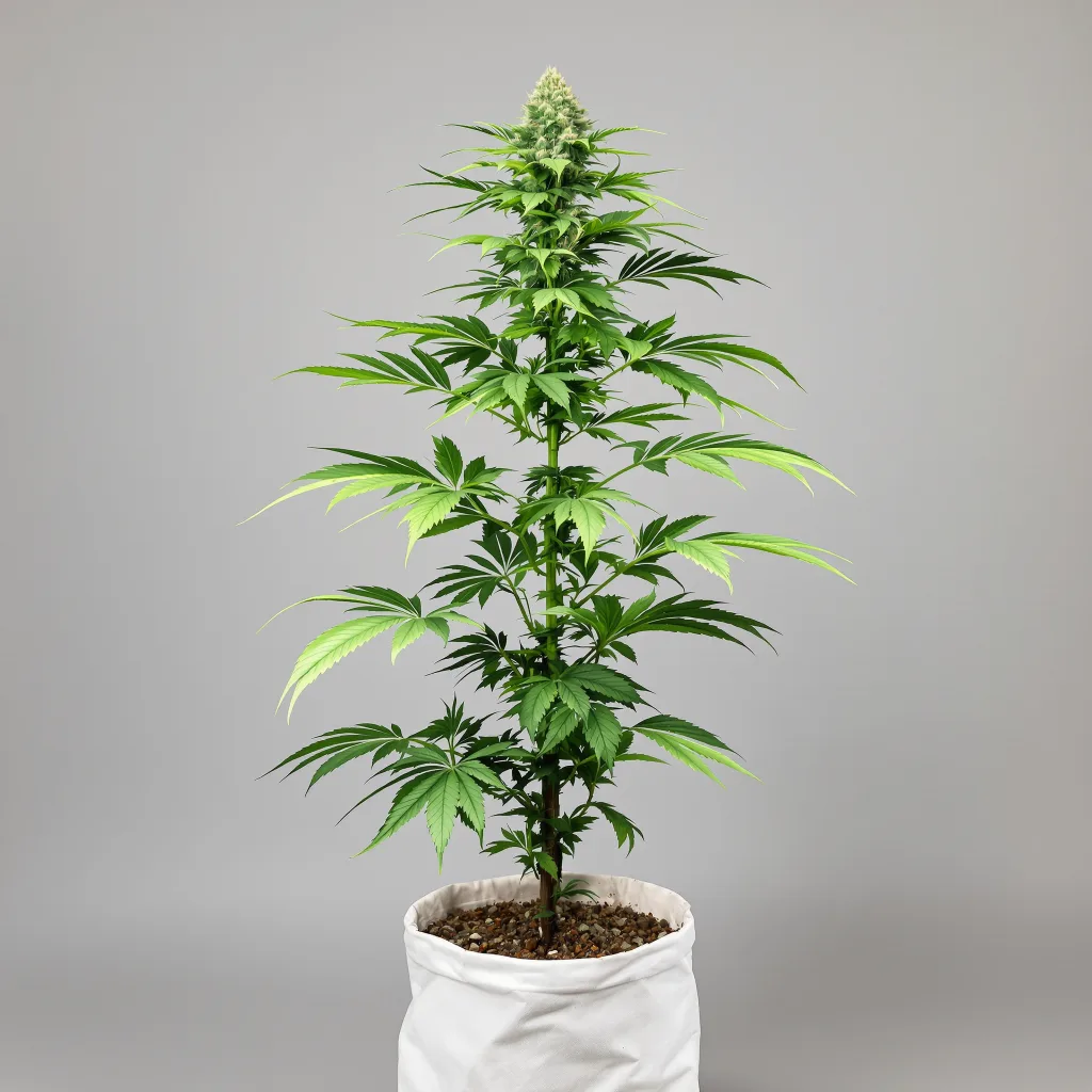Kraken Cannabisblüte Nahaufnahme mit ausgewogene Blütenstruktur mit eisigen Trichomen