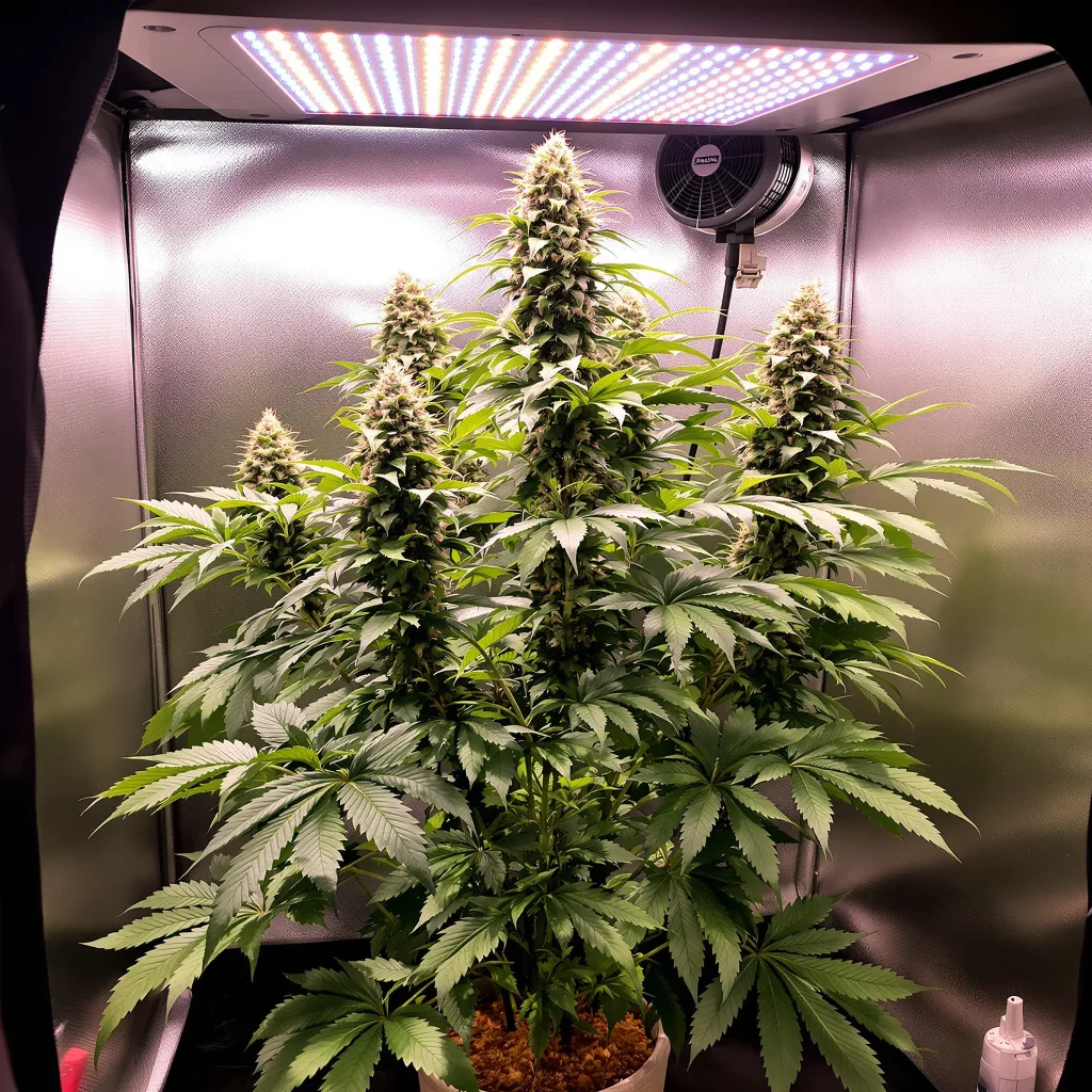 Kryptonite 70% Indica / 20% Sativa — Blüte mit sichtbaren Trichomen