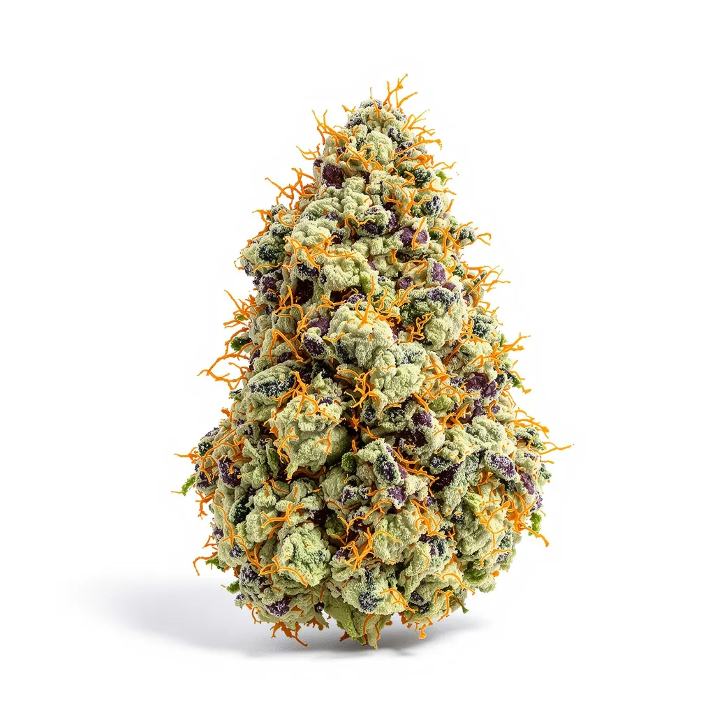 LA Confidential 50% Indica / 50% Sativa — Blüte mit sichtbaren Trichomen