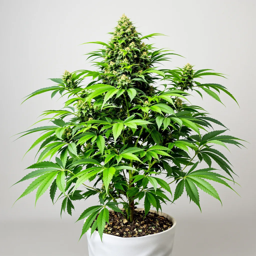 Ladyburn 1974 Cannabisblüte Nahaufnahme mit dichte violett getönte Kelche