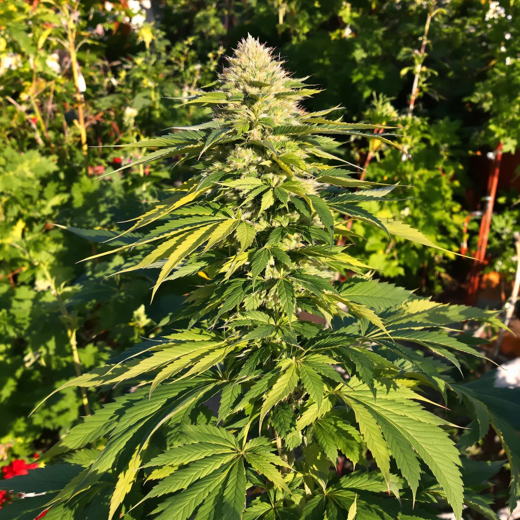 Ladyburn 1974 83% Indica / 17% Sativa — Blüte mit sichtbaren Trichomen