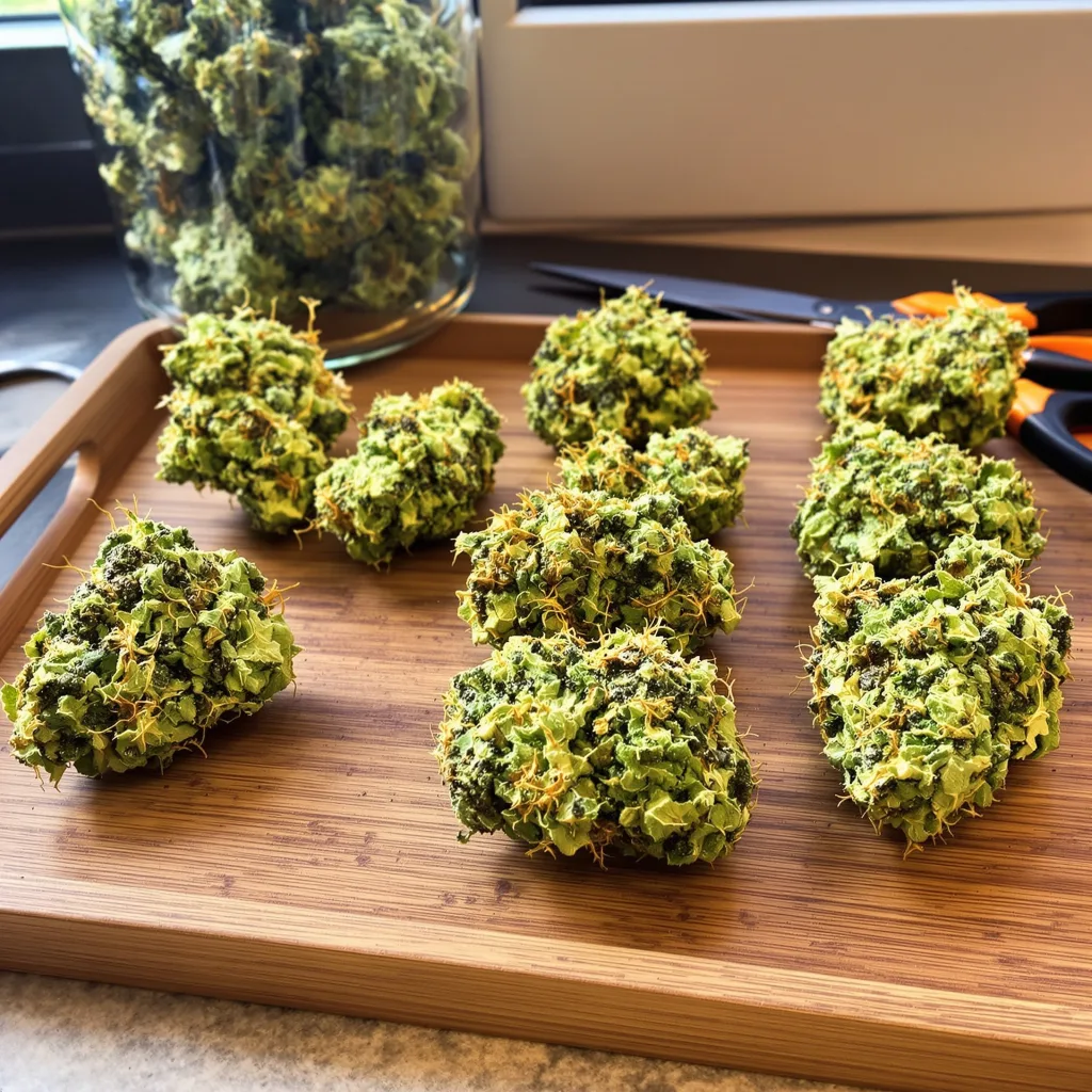 Lamb's Bread 10% Indica / 90% Sativa — Blüte mit sichtbaren Trichomen