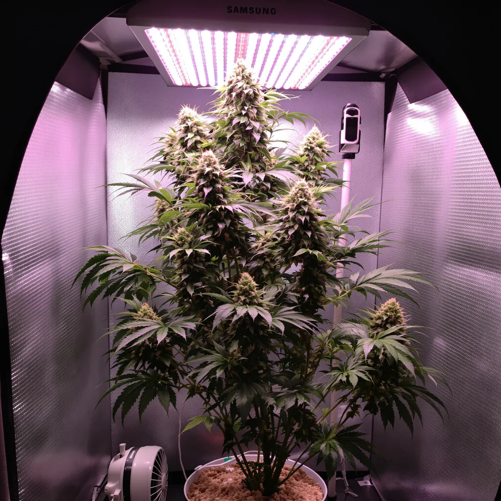 Lamb's Bread 10% Indica / 90% Sativa — Blüte mit sichtbaren Trichomen
