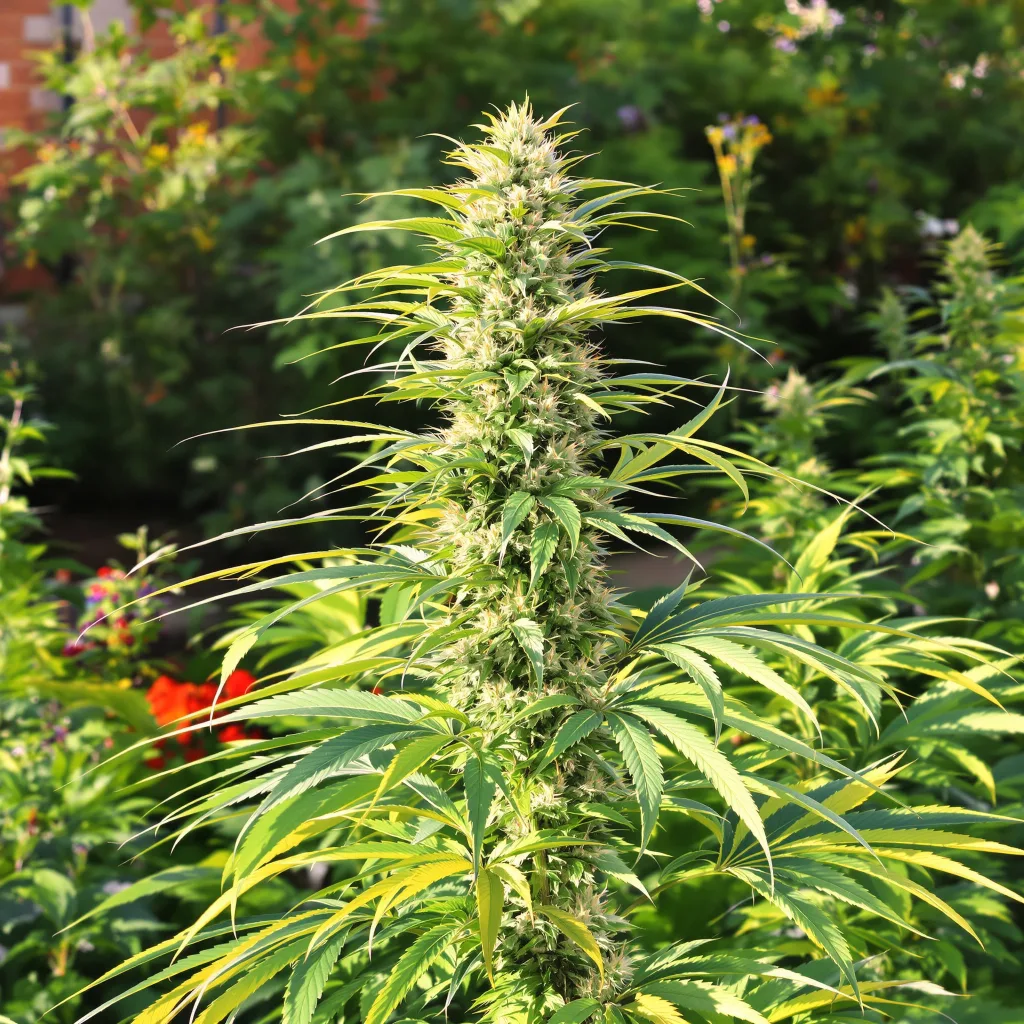 Lamb's Bread 10% Indica / 90% Sativa — Blüte mit sichtbaren Trichomen