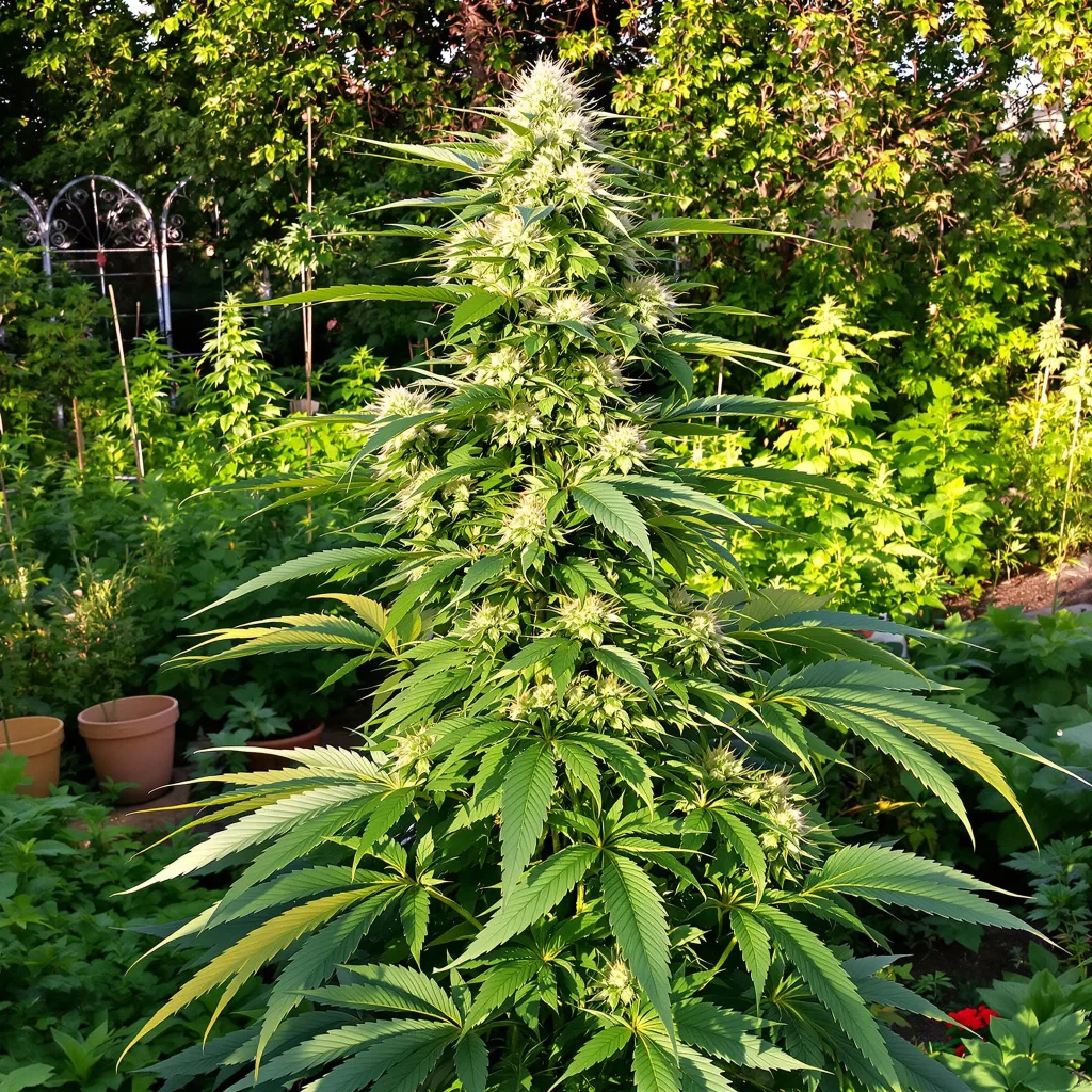 Le Silver Royale 54% Indica / 46% Sativa — Blüte mit sichtbaren Trichomen