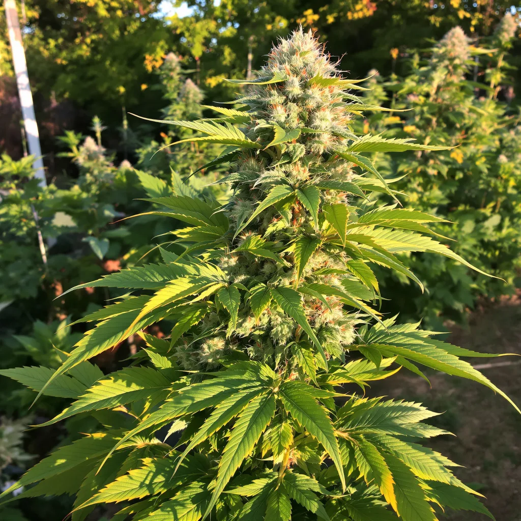 Lemon Crush 74% Indica / 26% Sativa — Blüte mit sichtbaren Trichomen