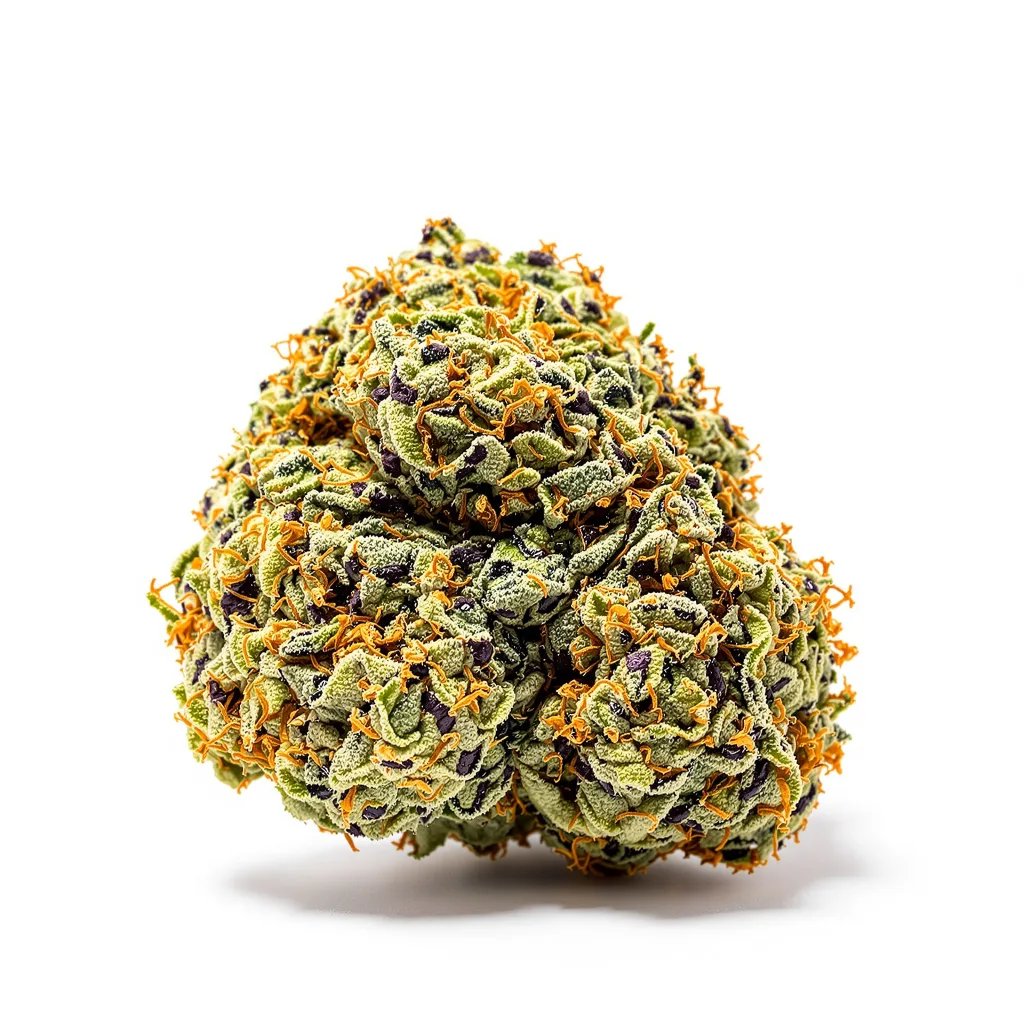 Lemon Crush 74% Indica / 26% Sativa — Blüte mit sichtbaren Trichomen