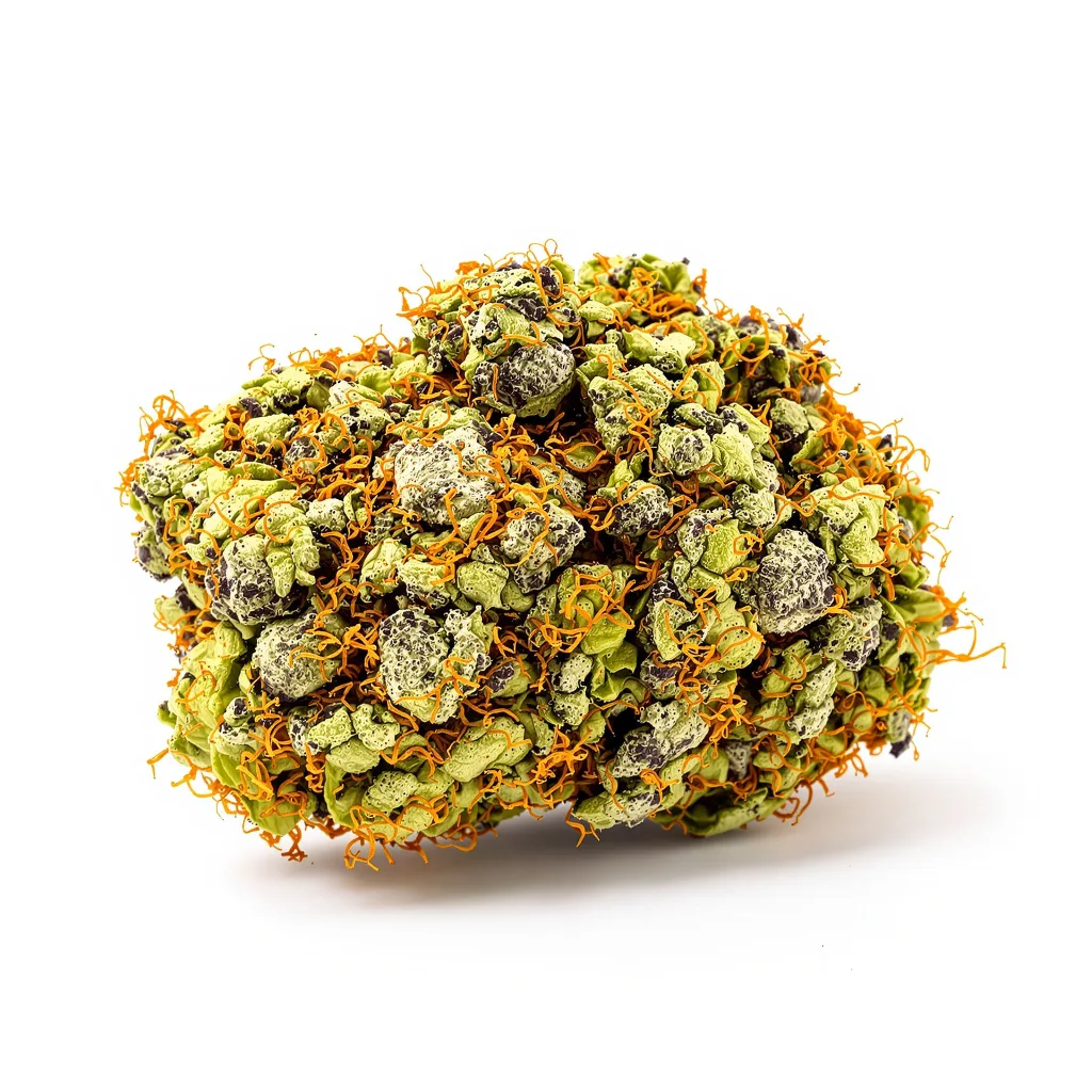 Lemon Diesel 90% Indica / 10% Sativa — Blüte mit sichtbaren Trichomen