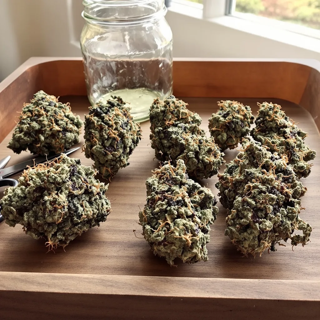 Lemon Drizzle 67% Indica / 33% Sativa — Blüte mit sichtbaren Trichomen
