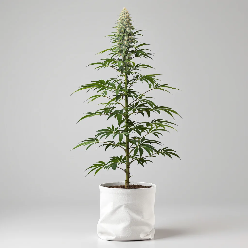 Lemon Cannabisblüte Nahaufnahme mit ausgewogene Blütenstruktur mit eisigen Trichomen
