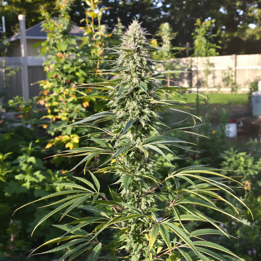 Lemon 57% Indica / 43% Sativa — Blüte mit sichtbaren Trichomen