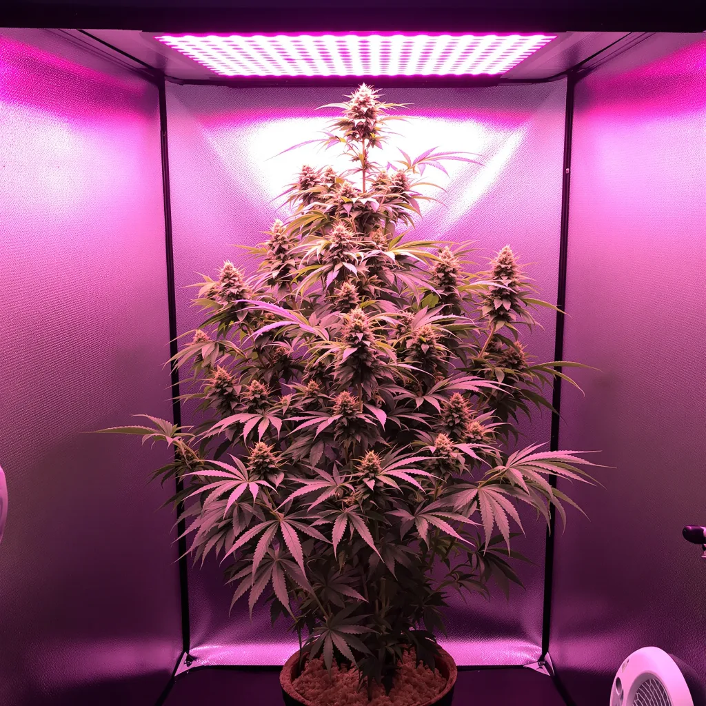 Lemon G 25% Indica / 75% Sativa — Blüte mit sichtbaren Trichomen