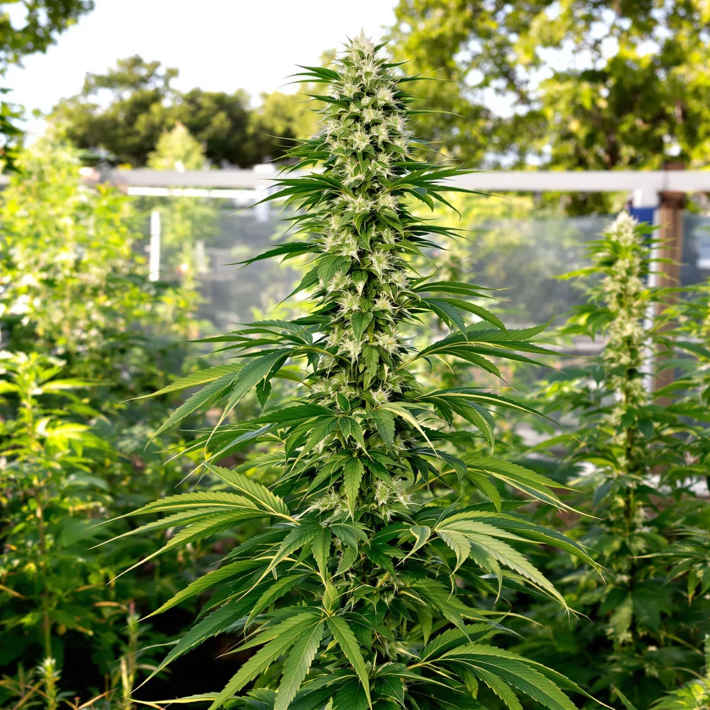 Lemon Jack 25% Indica / 75% Sativa — Blüte mit sichtbaren Trichomen