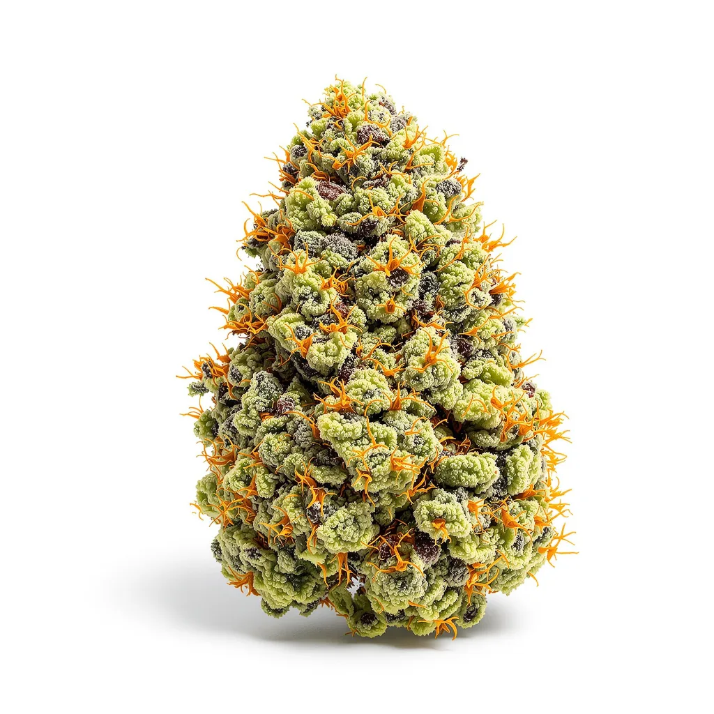 Lemon Jack 25% Indica / 75% Sativa — Blüte mit sichtbaren Trichomen