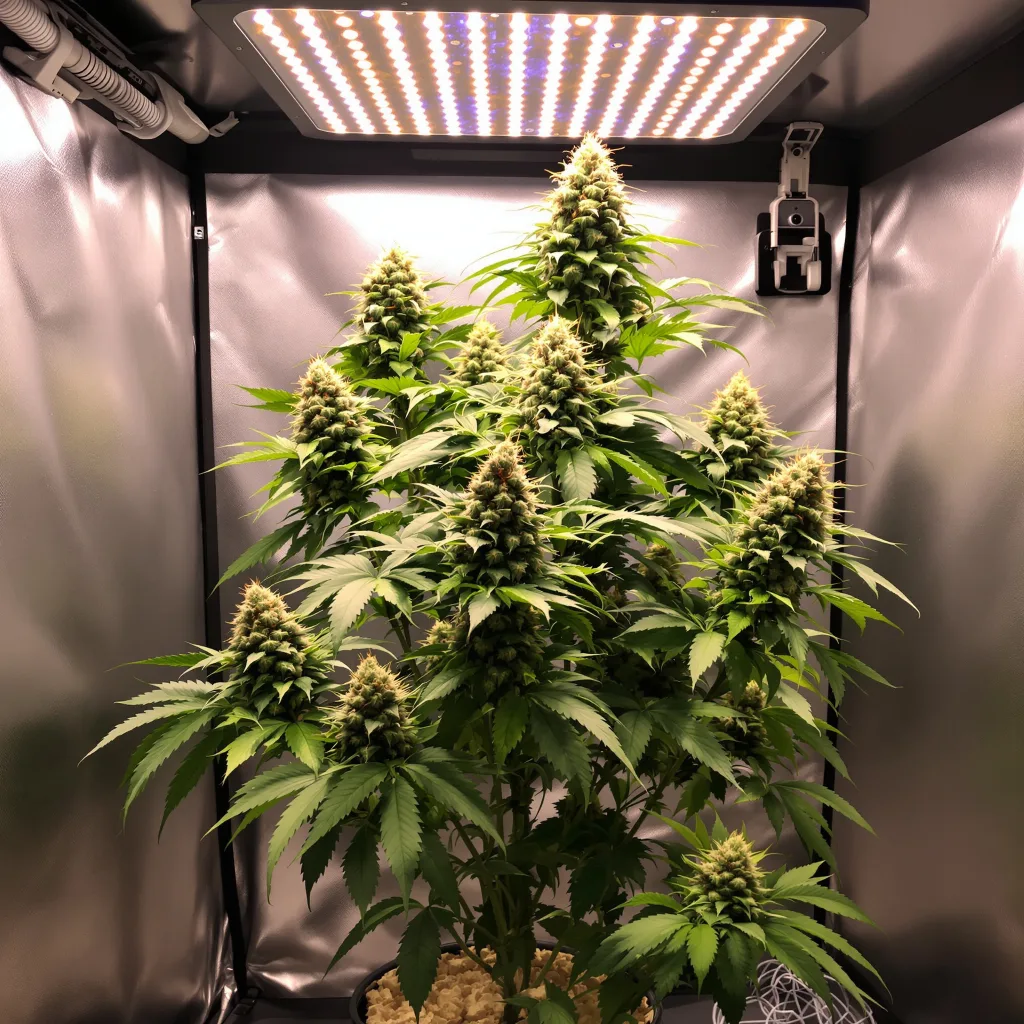 Lethal Purple 38% Indica / 62% Sativa — Blüte mit sichtbaren Trichomen