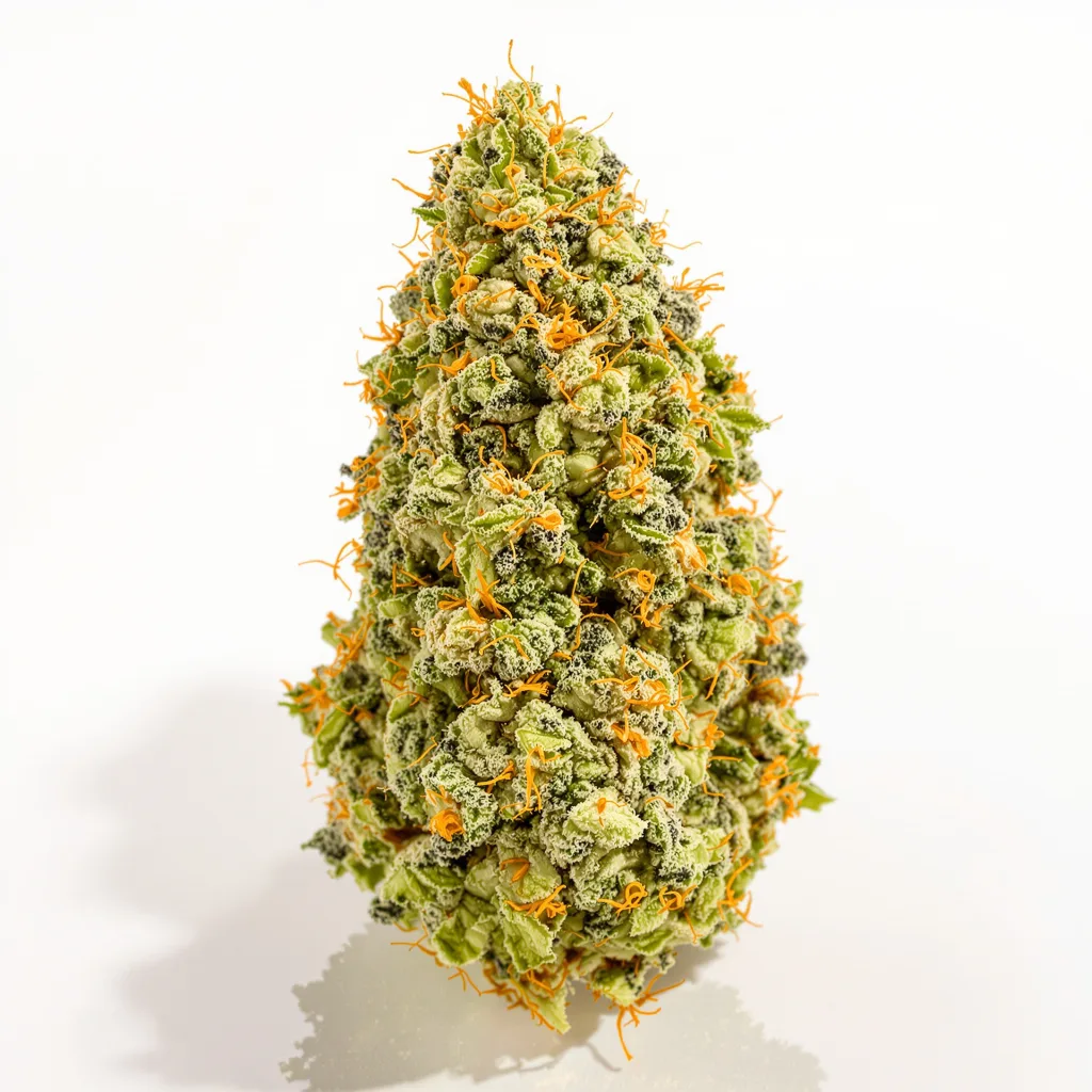 Liberty Haze 15% Indica / 85% Sativa — Blüte mit sichtbaren Trichomen