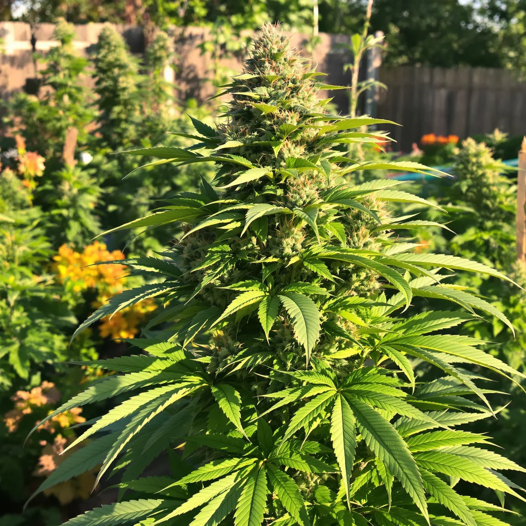 London Pound Cake 73% Indica / 27% Sativa — Blüte mit sichtbaren Trichomen