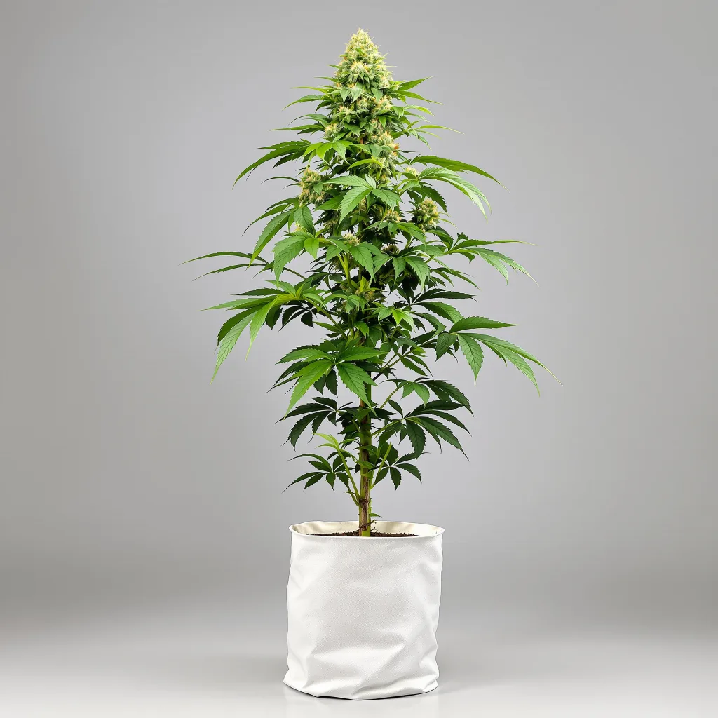 Longbottom Leaf Cannabisblüte Nahaufnahme mit offene Blütenstruktur mit orangen Pistillen