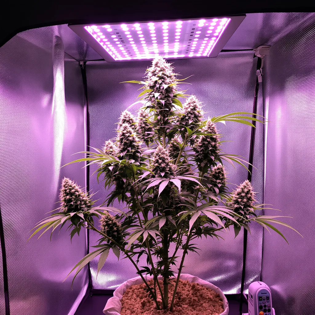 Longbottom Leaf 39% Indica / 61% Sativa — Blüte mit sichtbaren Trichomen