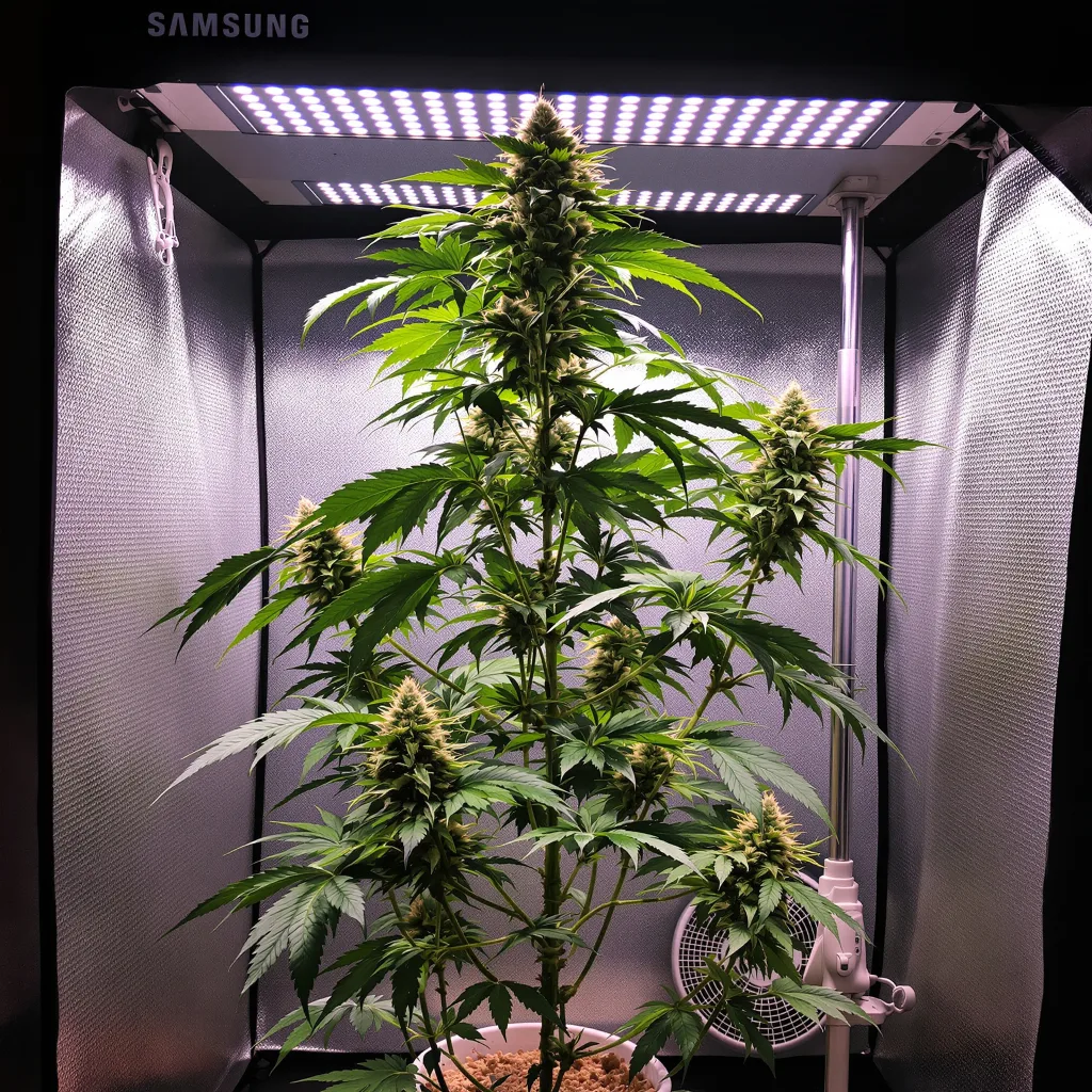 Love Potion #1 30% Indica / 70% Sativa — Blüte mit sichtbaren Trichomen