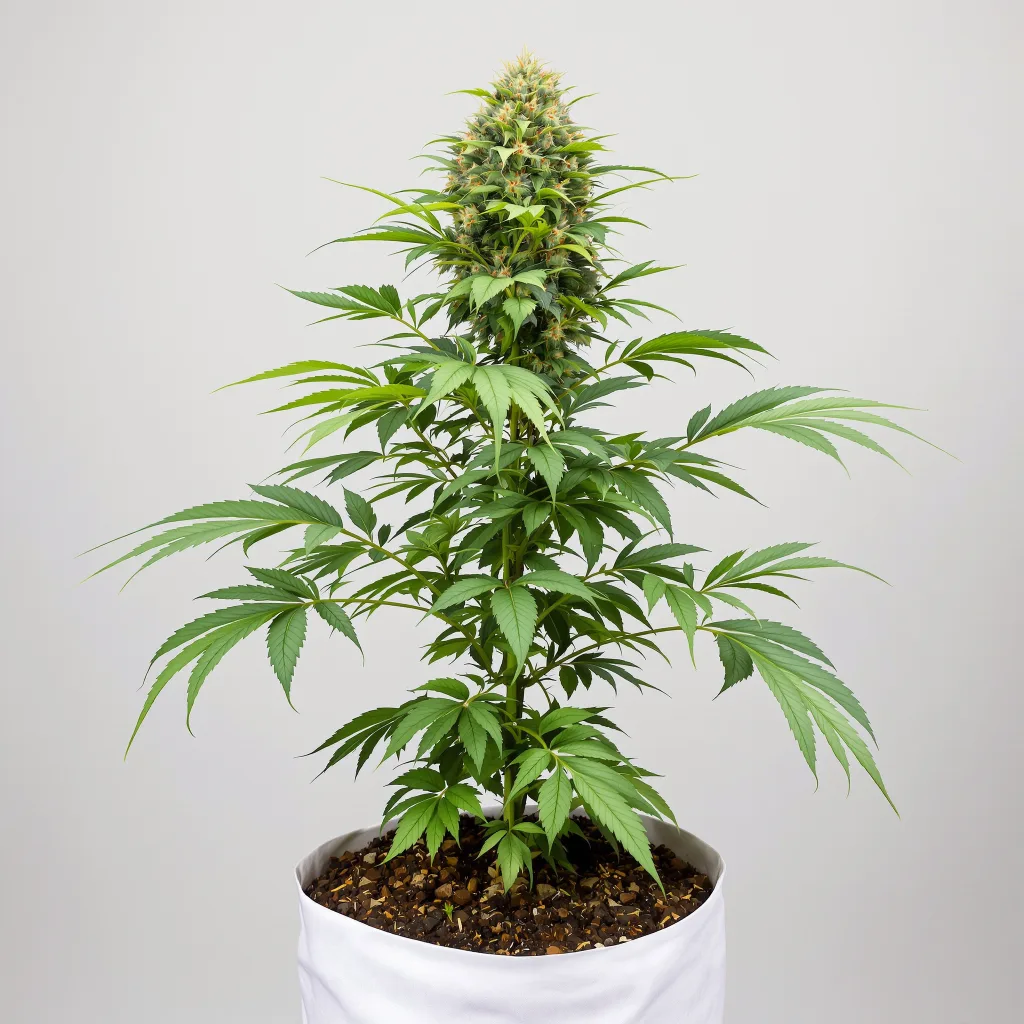 Mag Landrace Cannabisblüte Nahaufnahme mit dichte violett getönte Kelche