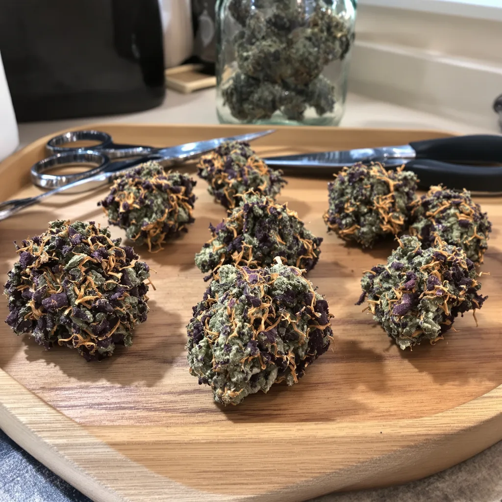Mag Landrace 81% Indica / 19% Sativa — Blüte mit sichtbaren Trichomen