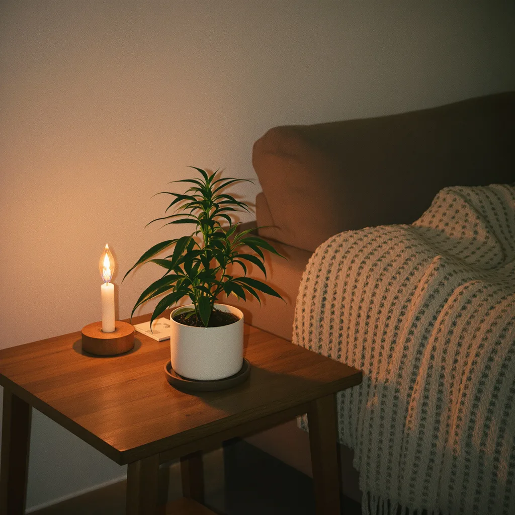 Mag Landrace 81% Indica / 19% Sativa — Blüte mit sichtbaren Trichomen