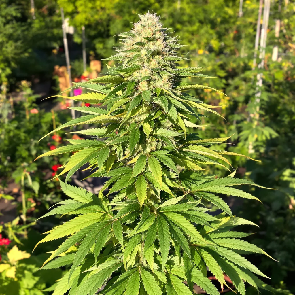 Mag Landrace 81% Indica / 19% Sativa — Blüte mit sichtbaren Trichomen